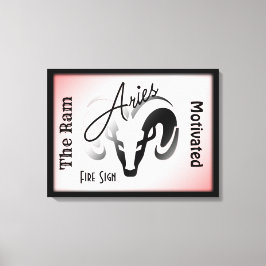 Aries Zodiac Zeichen und Symbol Gerahmt Leinwanddruck