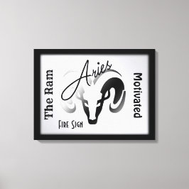 Aries Zodiac Zeichen und Symbol Gerahmt Leinwanddruck