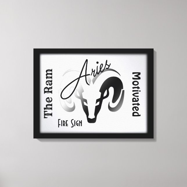 Aries Zodiac Zeichen und Symbol Gerahmt Leinwanddruck (Vorderseite)