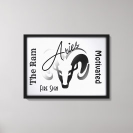 Aries Zodiac Zeichen und Symbol Gerahmt Leinwanddruck