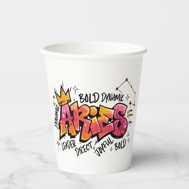 Aries-Zodiak-Graffiti  Pappbecher (Vorderseite)