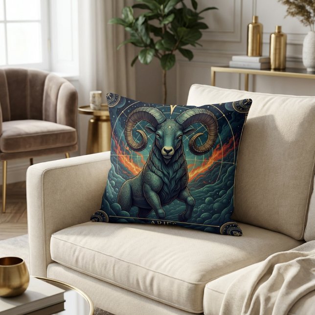 Aries-Zodiak-Himmelskörper Kissen (Von Creator hochgeladen)