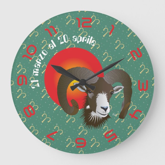 Ariete 21 marzo al 20 aprile Orologio Große Wanduhr (Vorderseite)