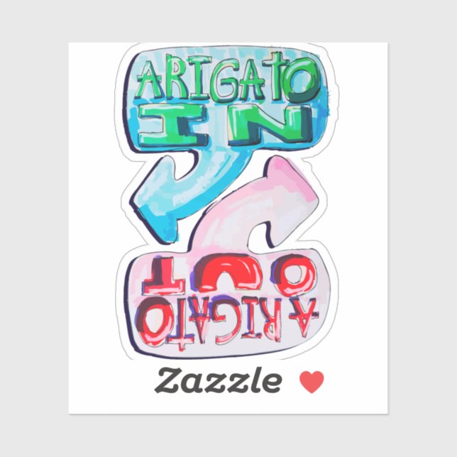 Arigato In, Arigato Out Aufkleber (Blatt)