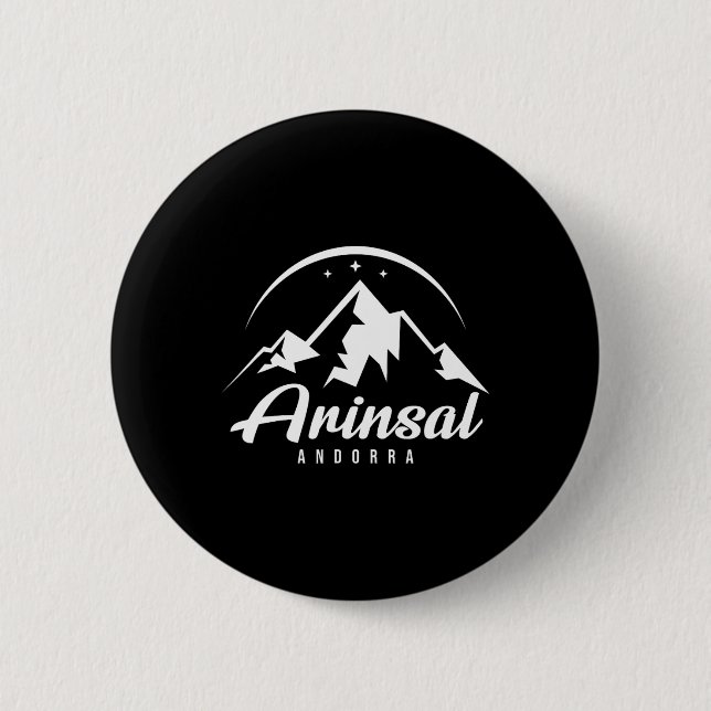 Arinsal Andorra Skigebiet Snowboarden Button (Vorderseite)