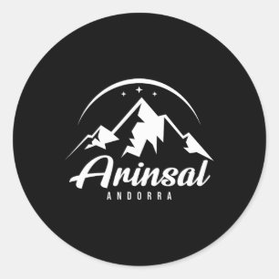 Arinsal Andorra Skigebiet Snowboarden Runder Aufkleber