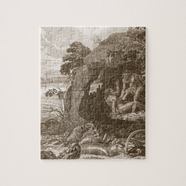 Aristeus zwingt Proteus, um seine Orakel, 17 Puzzle (Vertikal)