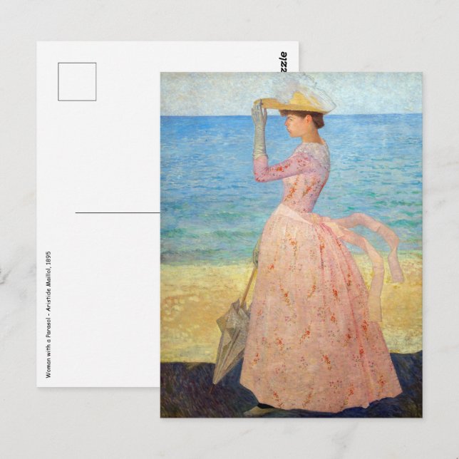 Aristide Maillol - Frau mit einem Parasol Postkarte (Vorne/Hinten)