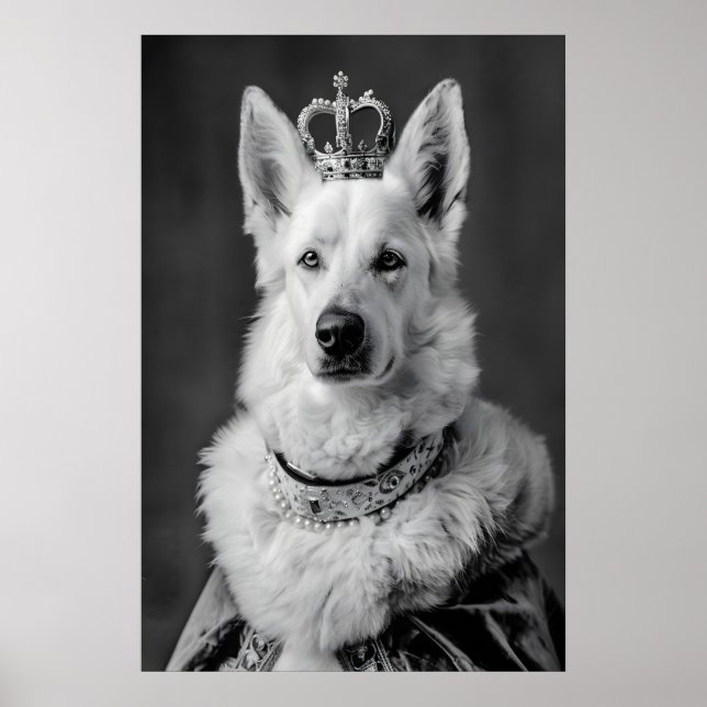 Aristocratic German Shepherd Dog Portrait, Funny Poster (Vorne)