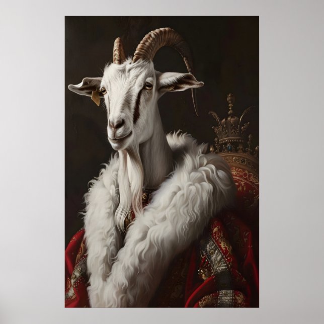 Aristocratic Goat Portrait, Renaissance Animal Art Poster (Vorne)