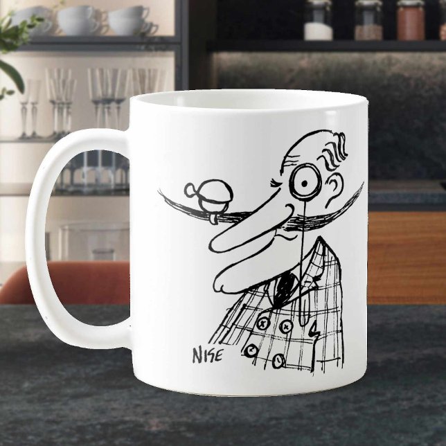 Aristokrat hat Handle-Bar Mustache & Bell. Funny Kaffeetasse (Von Creator hochgeladen)