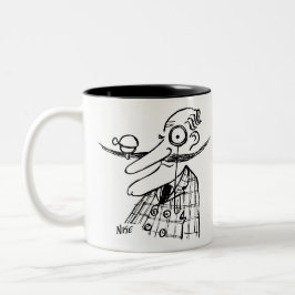 Aristokrat mit Handle-Bar Mustache und Glocke Zweifarbige Tasse