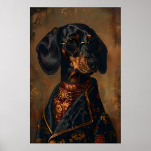 Aristokratischer Dachshund-Druck, Renaissance-Hund Poster