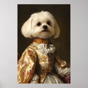 Aristokratischer Malteser-Hund-Kunstprint, Renaiss Poster