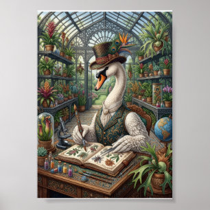 Aristokratischer Schwan Viktorianisches Gewächshau Poster