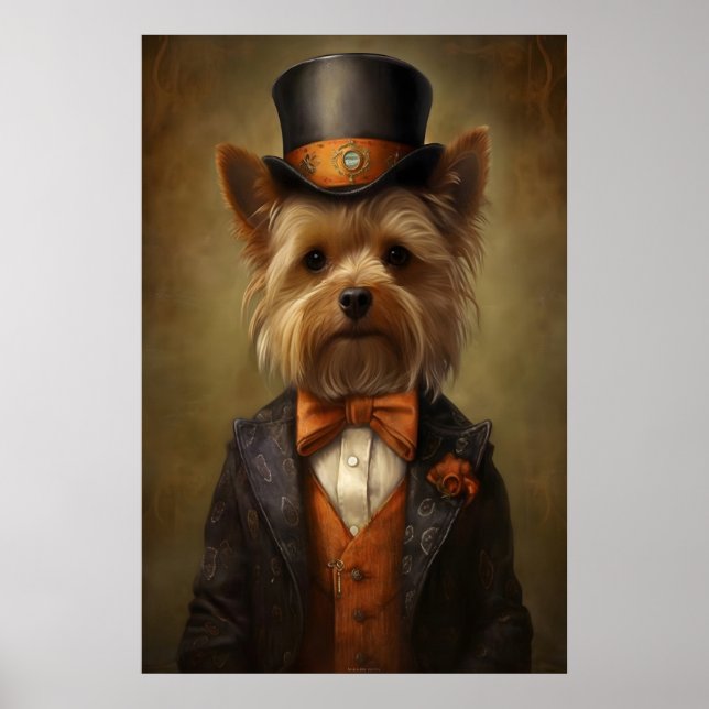Aristokratischer Yorkshire-Terrier-Druck, Renaissa Poster (Vorne)