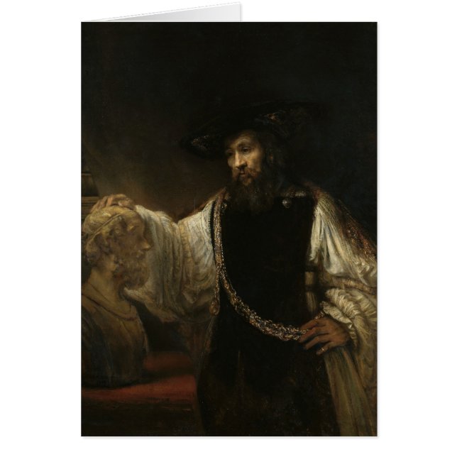 Aristoteles (384-322 v. Chr.) mit einer Büste Home (Vorne)