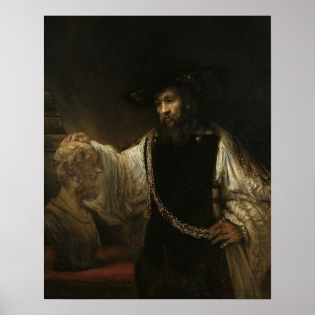 Aristoteles (384-322 v. Chr.) mit einer Büste Home Poster (Vorne)