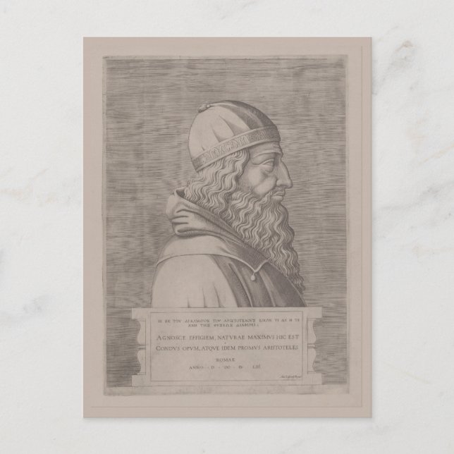 Aristoteles antike Gravur aus dem Jahr 1553 Postkarte (Vorderseite)