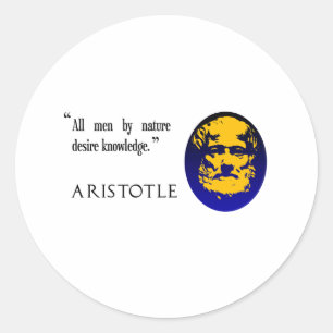 Aristoteles auf Wissensaufklebern Runder Aufkleber
