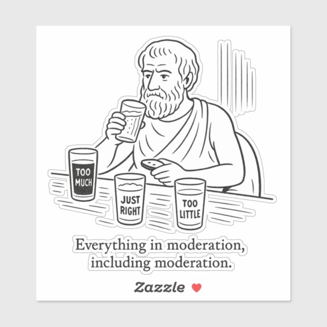Aristoteles' Leitfaden für Mäßigung Aufkleber (Blatt)