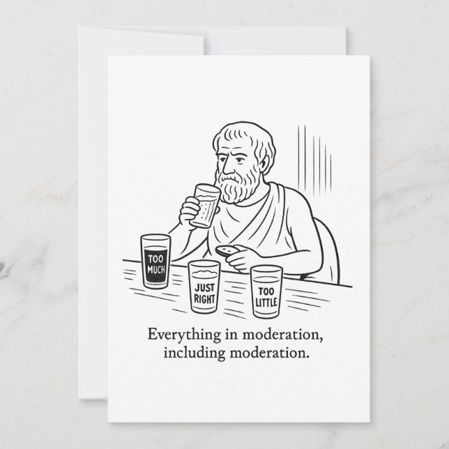 Aristoteles' Leitfaden für Mäßigung Dankeskarte (Vorderseite)