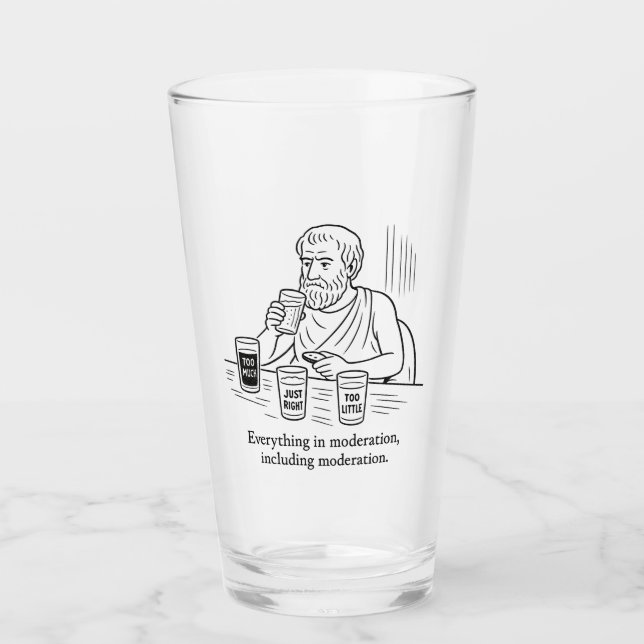 Aristoteles' Leitfaden für Mäßigung Glas (Vorderseite)