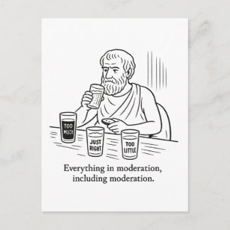 Aristoteles' Leitfaden für Mäßigung Postkarte