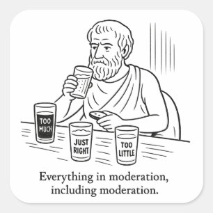 Aristoteles' Leitfaden für Mäßigung Quadratischer Aufkleber