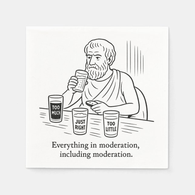 Aristoteles' Leitfaden für Mäßigung Serviette (Vorderseite)