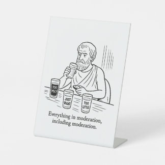 Aristoteles' Leitfaden für Mäßigung Sockelschild