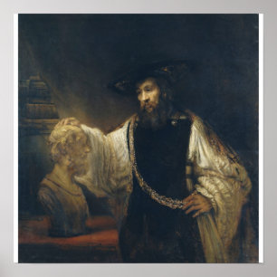 Aristoteles mit einem Fehlschlag von Homer durch Poster
