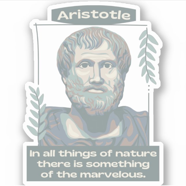 Aristoteles Portrait und Zitat Aufkleber (Vorderseite)