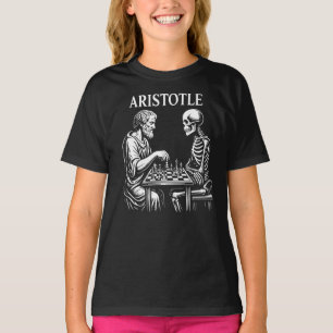 Aristoteles vs Skelett Schach T-Shirt