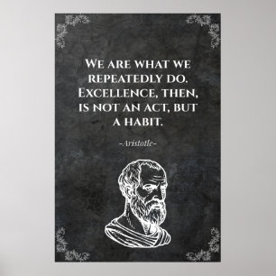 Aristoteles weises Zitat. Weisheit Poster