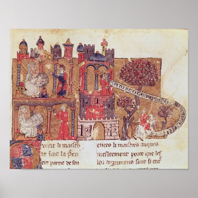 Aristoteles weist Alexander den Großen in Poster (Vorne)