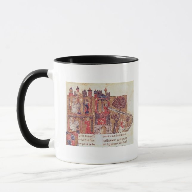 Aristoteles weist Alexander der Große herein an Tasse (Links)