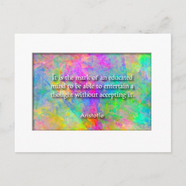 Aristoteles Zitat Postkarte (Vorderseite)