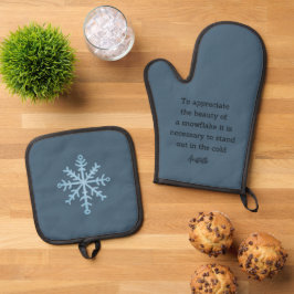 Aristotle Winter Quote Decor For Home Ofenhandschuh & Topflappen-Set