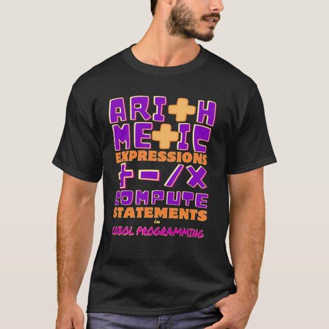 Arithmetische Ausdrücke in der Cobol-Programmierun T-Shirt (Vorderseite)