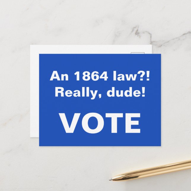 Arizona 1864 Gesetz Reproduktionsrechte Postkarte (Vorderseite/Rückseite Beispiel)