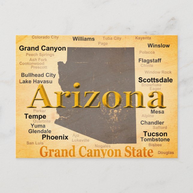 Arizona Aged Map Postkarte (Vorderseite)