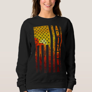 Arizona American Flag Pride Cactus Patriotic Wome Sweatshirt