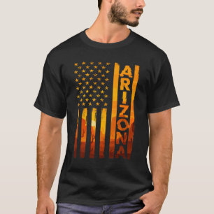 Arizona American Flag Pride Landscape Cactus T-Shirt