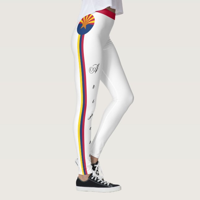 Arizona & Arizona Flag, USA Mode, Reise/Sport Leggings (Rechts)