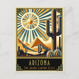 Arizona   Art Deco Postkarte
