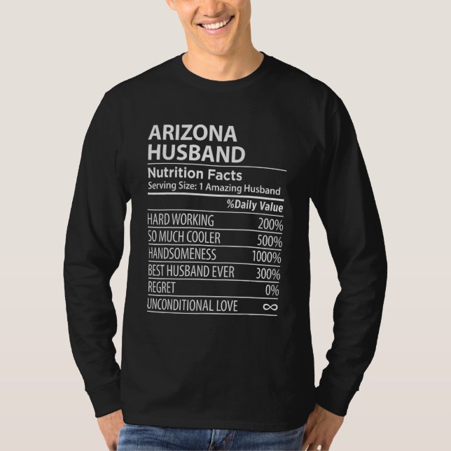 ARIZONA AZ HUSBAND Nutrition Facts Mens USA State T-Shirt (Vorderseite)