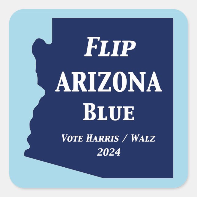 Arizona Blue im Jahr 2024 gedreht Quadratischer Aufkleber (Vorderseite)