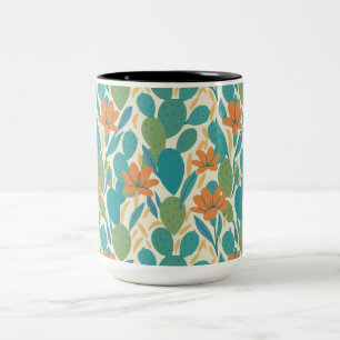 Arizona Botanisches Fliesenmuster Zweifarbige Tasse