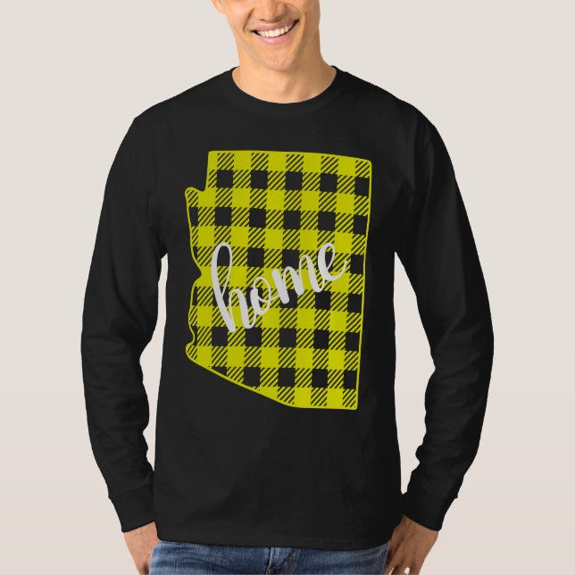 Arizona Buffalo Plaid Home State Country Yellow Pl T-Shirt (Vorderseite)
